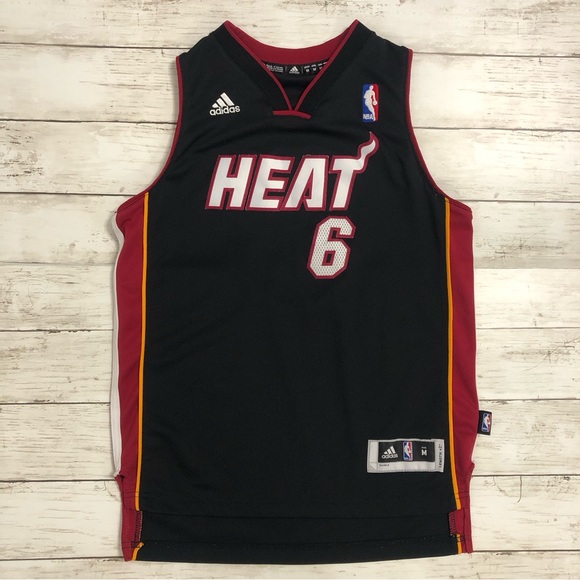 adidas Other - ADIDAS LEBRON JAMES #6 Kids Miami Heat Jersey Size M
